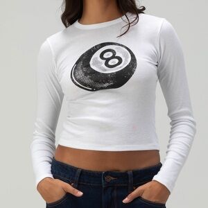 8 Ball long sleeve baby tee